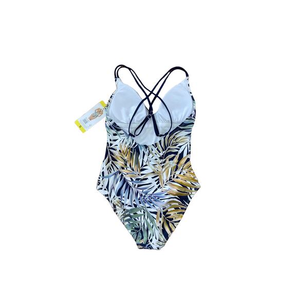 NWT Hurley Tropical Print One Piece Swimsuit Women’s Size Small Full Coverage - Picture 2 of 4